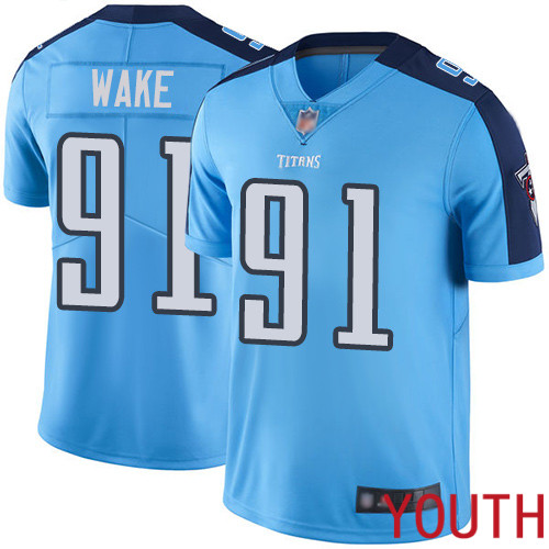 Tennessee Titans Limited Light Blue Youth Cameron Wake Jersey NFL Football #91 Rush Vapor Untouchable->tennessee titans->NFL Jersey